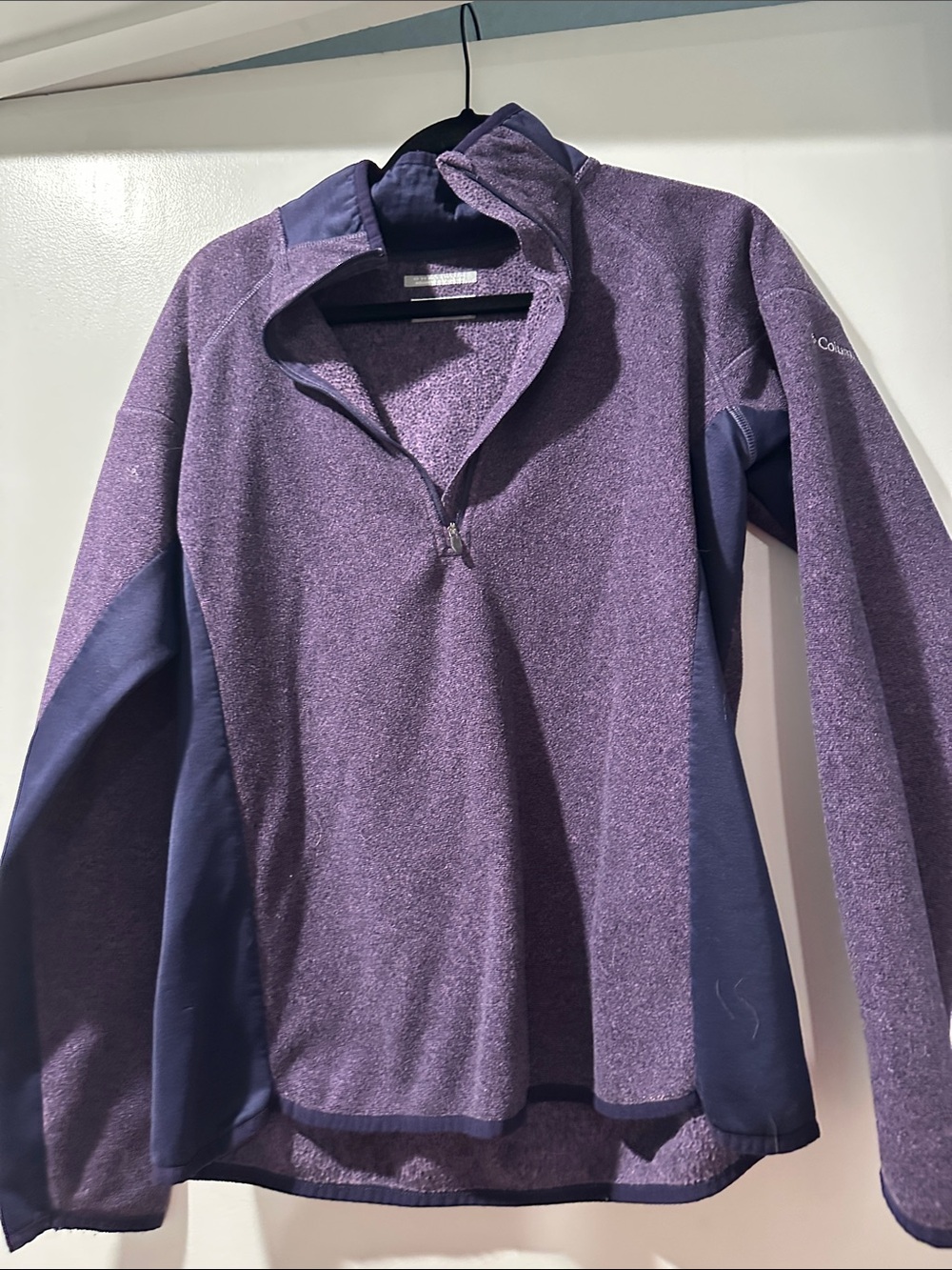 Columbia Two-Tone Purple 1/4 Zip Fleece Pullover